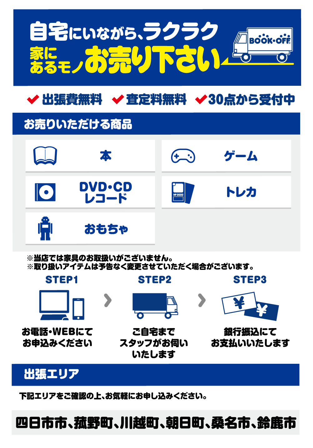 ブックオフ1号四日市日永店でお売りください